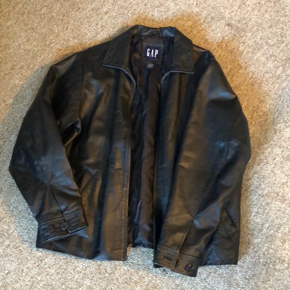 Black leather jacket